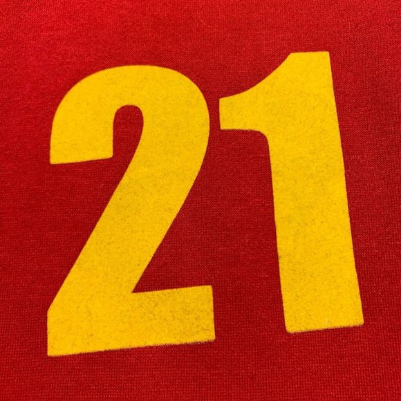 Carbon ESPANA Number 21 Track Jacket Fleece Lined Striped Spell Out Red Yellow M - Picture 3 of 12